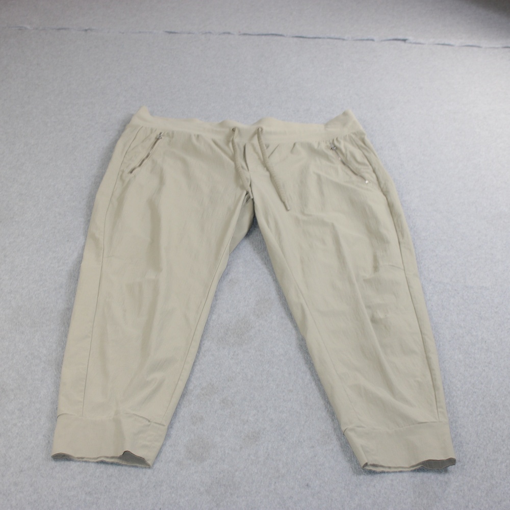 Athleta Trekkie North Jogger Pants Womens 16 Beige Elastic Waist Hiking Travel